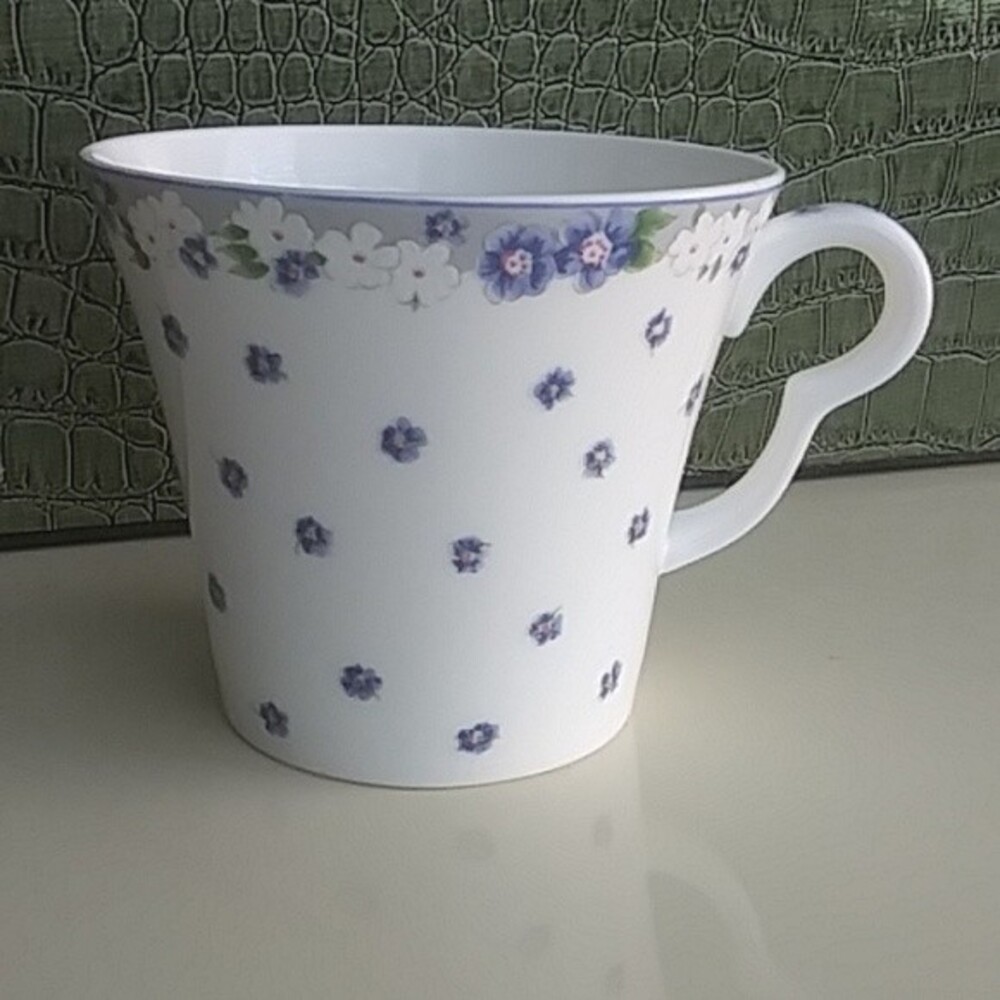 Dainty Blue Floral Bone China Teacup or Coffee Cup